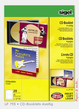 20 Sigel Jewel Case Booklets LP 755, Edelkarton 170 g/qm