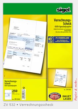 250 Sigel ZV 532 - Zahlungsverkehrsformulare Verrechnungsscheck