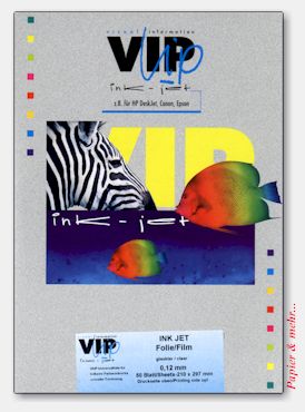 50 VIP Folien f&uuml;r Tintenstrahldrucker, transparent, glasklar